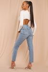 MissPap High Waisted Distressed Straight Leg Jeans thumbnail 3