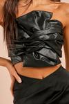 MissPap Leather Look Bandeau Bow Top thumbnail 4