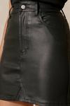 MissPap Leather Look Coated Twill Denim Mini Skirt thumbnail 2