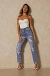 MissPap High Waisted Extreme Distressed Mom Jean thumbnail 1