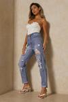 MissPap High Waisted Extreme Distressed Mom Jean thumbnail 4
