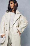 MissPap Longline Oversized Leather Look Trench Coat thumbnail 2