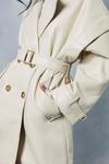 MissPap Longline Oversized Leather Look Trench Coat thumbnail 5