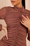 MissPap Ruched Mesh Sleeve Mini Dress thumbnail 2