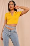 MissPap Knitted Collared Crop Top thumbnail 1