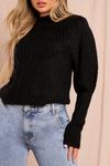 MissPap Puff Sleeve Brush Cable Knit Jumper thumbnail 2