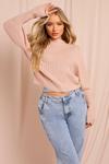 MissPap Puff Sleeve Brush Cable Knit Jumper thumbnail 1