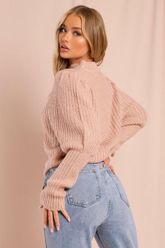 MissPap Puff Sleeve Brush Cable Knit Jumper 3
