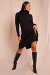 MissPap Ribbed Roll Neck Knitted Midi Dress thumbnail 1