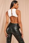 MissPap Ribbed Cut Out Open Back Thong Bodysuit thumbnail 2