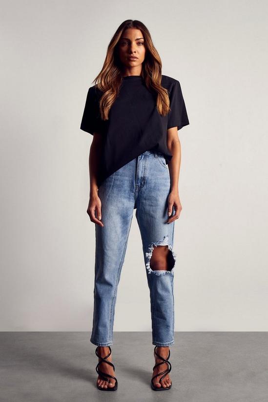 MissPap High Waisted Rip Knee Mom Jeans 1