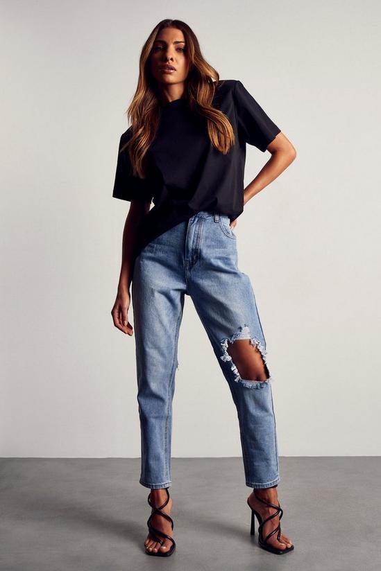 MissPap High Waisted Rip Knee Mom Jeans 4