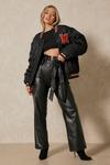 MissPap Leather Look V Dip Front Belted Trousers thumbnail 1