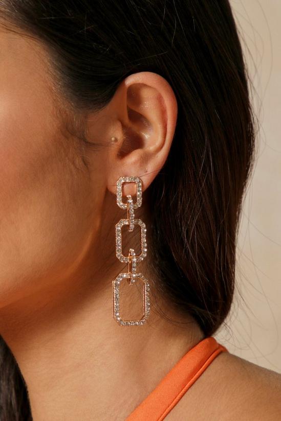 MissPap Diamante Square Chain Link Statement Earings 2