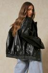 MissPap Tia Oversized Contrast Stitch Leather Look Jacket thumbnail 3