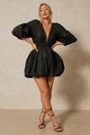 MissPap Plunge Front Extreme Puff Sleeve Mini Dress thumbnail 1