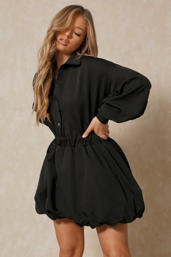 MissPap Button Up Extreme Puff Sleeve Mini Dress 4