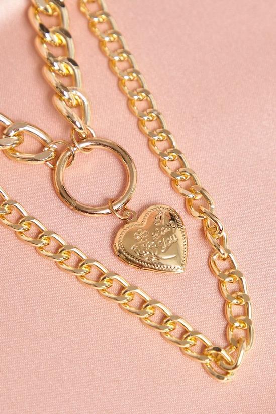 MissPap Layered Chain Heart Necklace 2