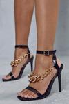 MissPap Croc Leather Look Chain Detail Heels thumbnail 1