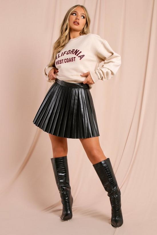 MissPap Leather Look Pleated Mini Skirt 1