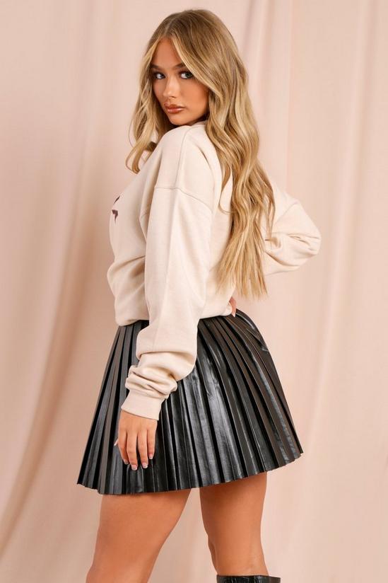 MissPap Leather Look Pleated Mini Skirt 3