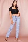 MissPap Ruched Puff Sleeve Crop Top thumbnail 4