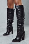 MissPap Leather Look Pointed Heeled Boots thumbnail 1