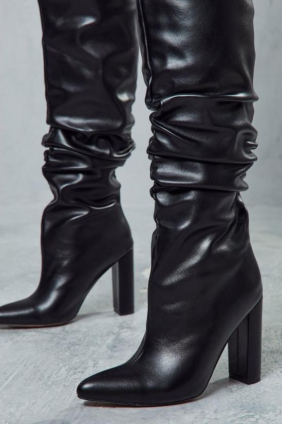 MissPap Leather Look Pointed Heeled Boots 2