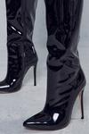 MissPap Patent Knee High Pointed Heeled Boots thumbnail 2