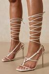 MissPap Leather Look Strappy Lace Up Heels thumbnail 3