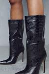MissPap Croc Pointed Heeled Ankle Boots thumbnail 2