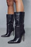 MissPap Croc Pointed Heeled Ankle Boots thumbnail 3