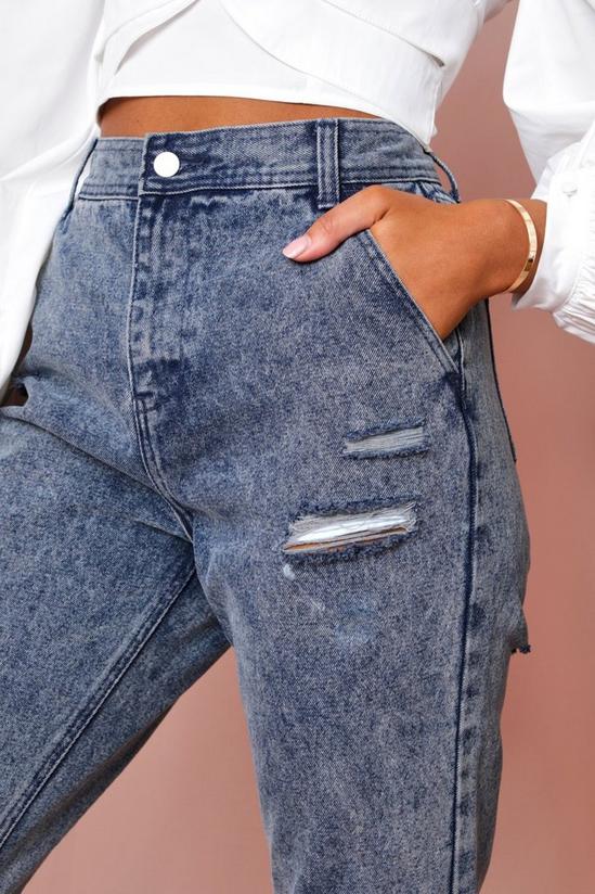 MissPap Indigo Washed Distressed Denim Jeans 4