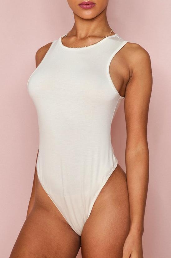 MissPap Double Layered Racer Neck Thong Bodysuit 4