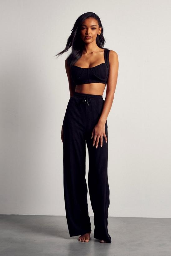MissPap Ribbed Bralet and Wide Leg Co-ord Lounge Set 1