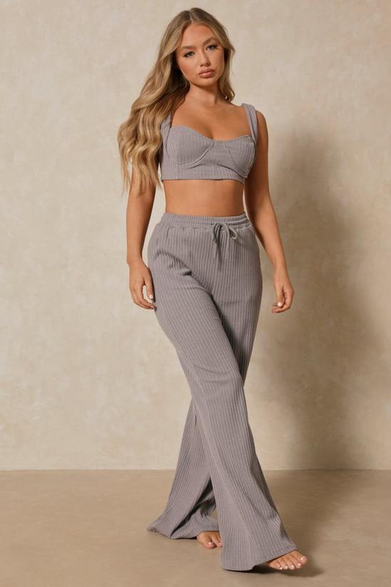 MissPap Ribbed Bralet and Wide Leg Co-ord Lounge Set 1