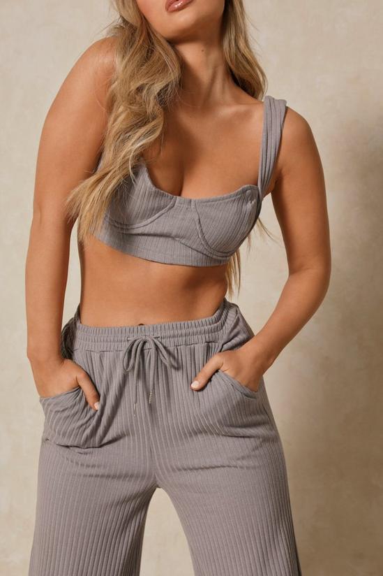 MissPap Ribbed Bralet and Wide Leg Co-ord Lounge Set 2