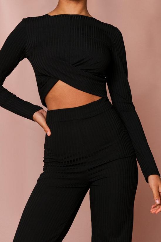 MissPap Ribbed Twist Front Wide Leg Co-Ord 1