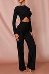 MissPap Ribbed Twist Front Wide Leg Co-Ord thumbnail 3