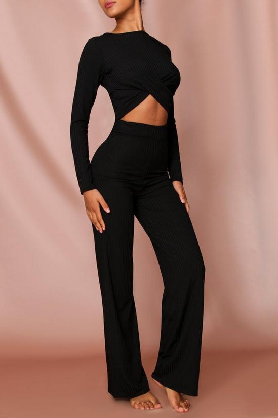 MissPap Ribbed Twist Front Wide Leg Co-Ord 3