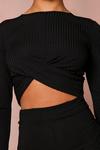 MissPap Ribbed Twist Front Wide Leg Co-Ord thumbnail 4