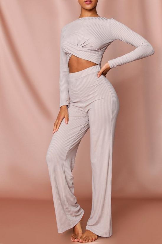 MissPap Ribbed Twist Front Wide Leg Co-Ord 3
