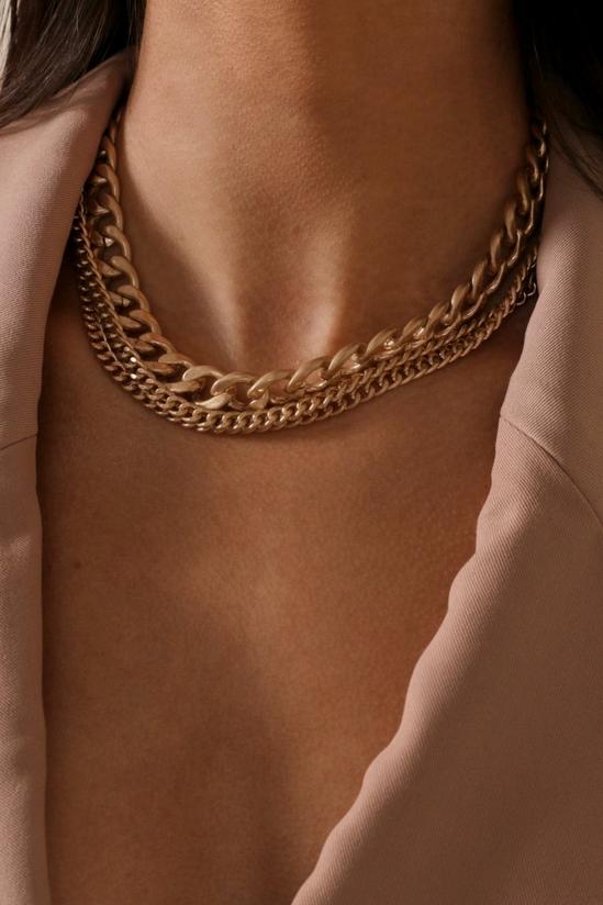 MissPap Burnished Gold Triple Chain Necklace 2