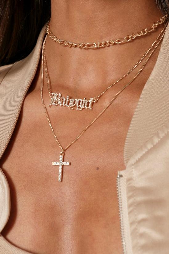 MissPap Triple Layer Babygirl And Cross Necklace 2