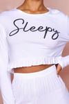 MissPap Sleepy Slogan Frill Hem PJ Trouser Set thumbnail 4