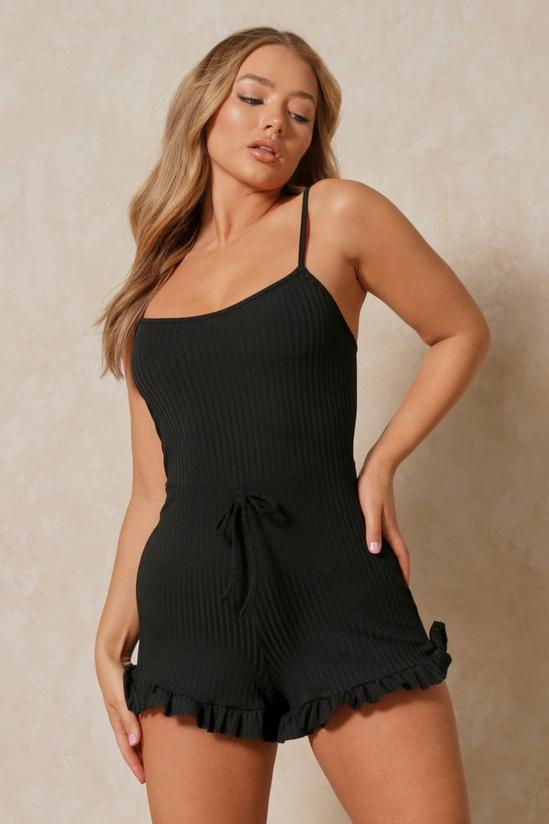 MissPap Ribbed Frill Detail Playsuit 1
