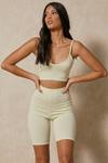 MissPap Ribbed Strappy Crop Top And Cycle Short Set thumbnail 4