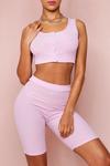 MissPap Ribbed Strappy Popper Crop Top & Cycling Short thumbnail 1