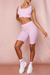 MissPap Ribbed Strappy Popper Crop Top & Cycling Short thumbnail 3