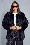 MissPap Oversized Luxe Panelled Faux Fur Coat thumbnail 1
